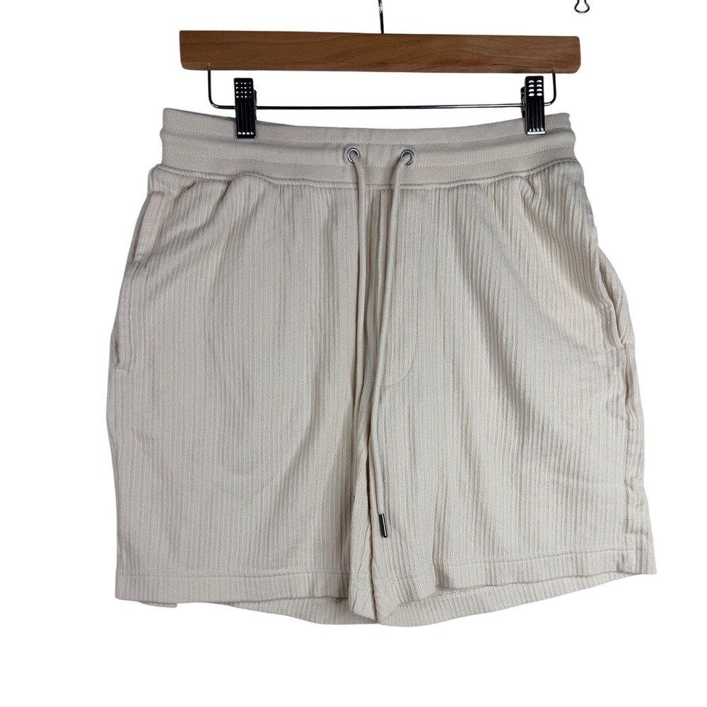 Banana Republic Women's Cotton Poplin Cream White Stripe Shorts size Small